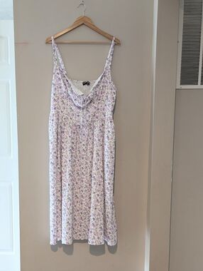 Scarlett Darkness NWT Purple Floral Milkmaid Midi Dress Size 2XL Feminine